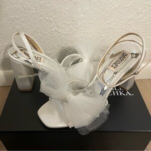 Badgley Mischka Women's Tess Heeled Sandal. Bridal block heels.